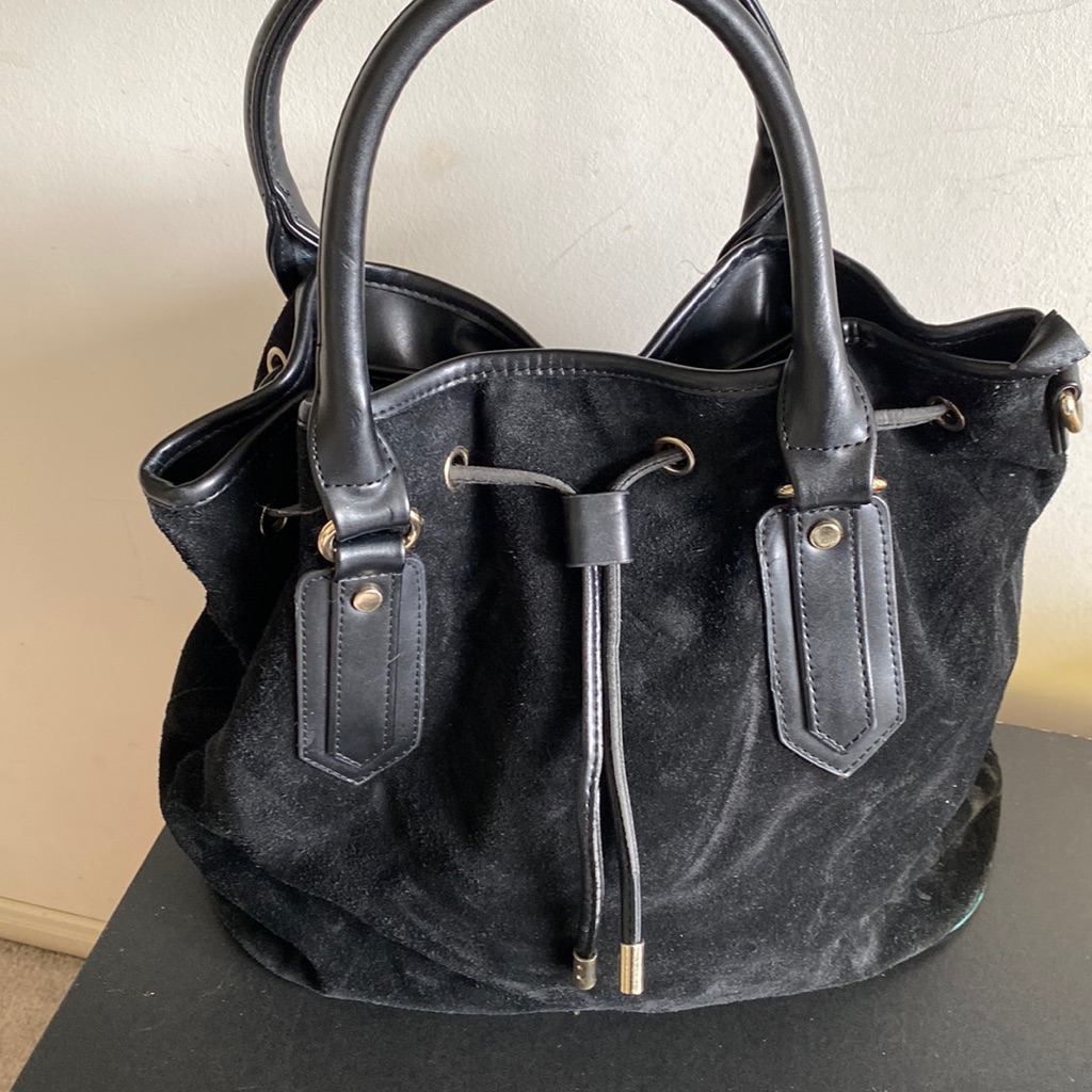 Suede Drawstring Bag